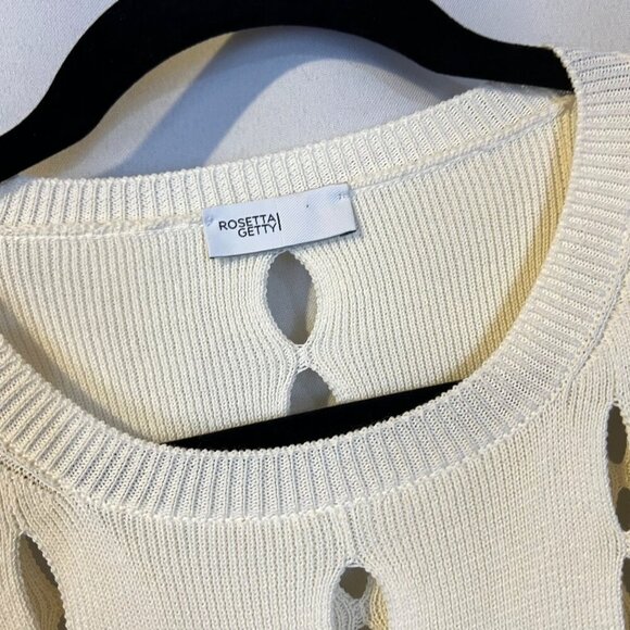 NWOT Rosetta Getty Slash Panel Pullover Sweater Top L Silk Luxury Designer 2024 - Picture 4 of 7